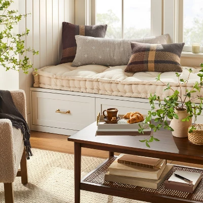 14"x36" Diamond Jacquard Lumbar Bed Pillow - Hearth & Hand⢠With Magnolia