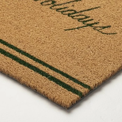Home For The Holidays Coir Christmas Doormat Tan/Evergreen - Hearth & Hand⢠With Magnolia - Image 2