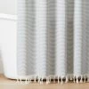 Ticking Stripe Woven Shower Curtain Gray/Cream - Hearth & Hand™ With Magnolia