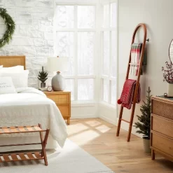 6' Arched Wood Throw Blanket Ladder Brown - Hearth & Hand⢠With Magnolia