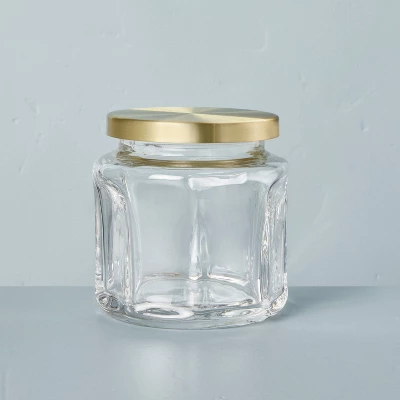 Sculpted Glass Canister Clear/Brass - Hearth & Handâ„¢ With Magnolia - Image 4