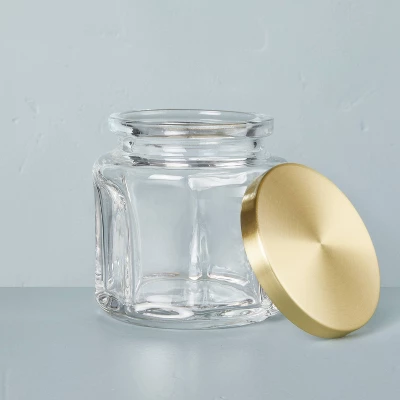 Sculpted Glass Canister Clear/Brass - Hearth & Handâ„¢ With Magnolia - Image 3