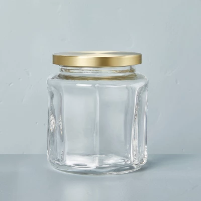 Sculpted Glass Canister Clear/Brass - Hearth & Handâ„¢ With Magnolia - Image 5