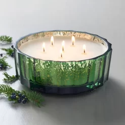 Mercury Glass Cypress & Pine Jar Christmas Candle Green 32oz - Hearth & Hand⢠With Magnolia