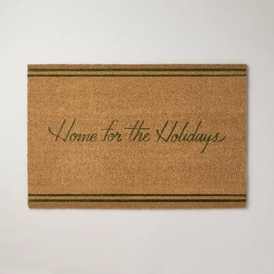 Home For The Holidays Coir Christmas Doormat Tan/Evergreen - Hearth & Hand⢠With Magnolia - Image 4