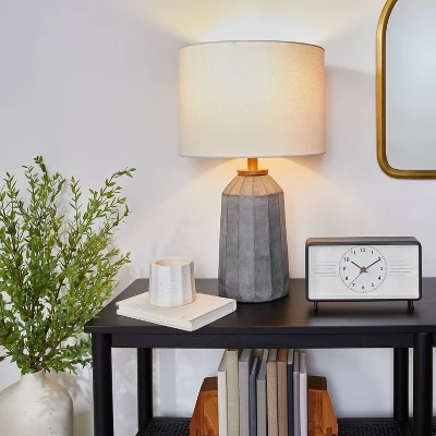 Carved Ceramic Table Lamp Dark Gray (Includes LED Light Bulb) - Hearth & Handâ„¢ With Magnolia - Image 3