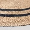 Round 5' Double Stripe Braided Jute Area Rug Charcoal/Tan - Hearth & Hand™ With Magnolia