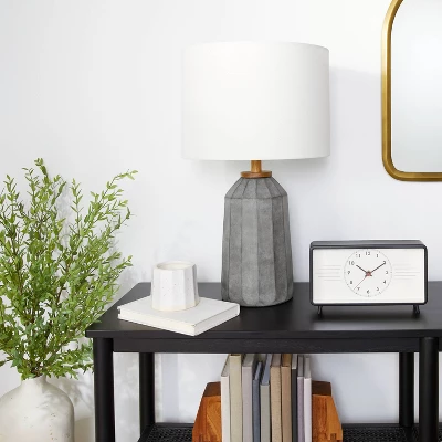 Carved Ceramic Table Lamp Dark Gray (Includes LED Light Bulb) - Hearth & Handâ„¢ With Magnolia