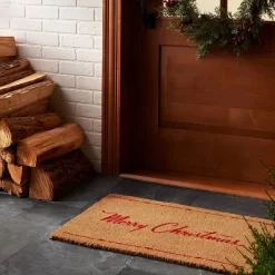 Merry Christmas Coir Doormat Tan/Red - Hearth & Hand™ With Magnolia