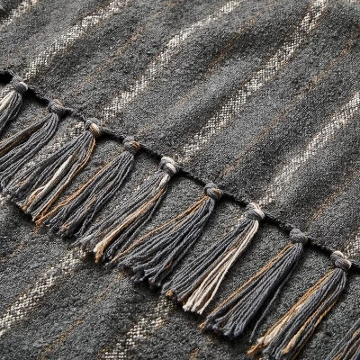 Chipped Stripe Woven Throw Blanket Dark Gray/Cream/Almond - Hearth & Handâ„¢ With Magnolia - Image 2
