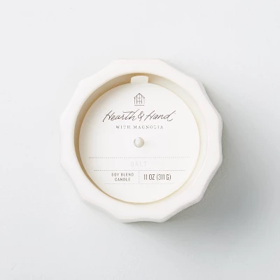 Wide Fluted Speckled Ceramic Salt Jar Candle Tonal Cream 11oz - Hearth & Handâ„¢ With Magnolia - Image 2