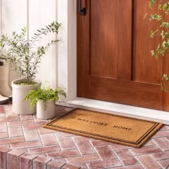 Welcome Home Coir Doormat Tan/Black - Hearth & Hand⢠With Magnolia
